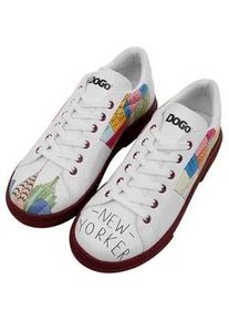 Sneaker DOGO "Ace Low-Top Sneaker Manhattan Damen Sneaker", Damen, Gr. 39, Normalschaft, wei&szlig;, Lederimitat, Schuhe Sneaker, Handgefertigt