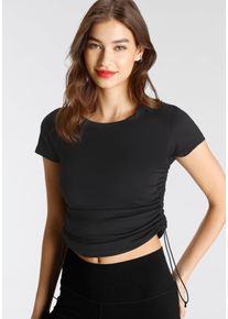 Funktionsshirt FAYN SPORTS Gr. 38, schwarz Damen Shirts Funktionsshirts mit Raffdetail