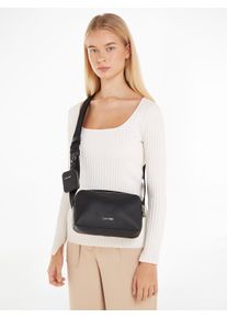 Umhängetasche Calvin Klein "CK EST. PU CAMERA BAG" Gr. B/H/T: 23 cm x 15 cm x 6 cm, schwarz (ck black twill) Damen Taschen
