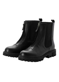 Große Größen Stiefelette aus Leder, mit Reißverschluss vorn Gr. 39 schwarz von sheego für Damen