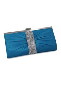 Abendtasche Steuer "Satin-Optik mit Strassbesatz" Gr. B: 120 cm, blau Damen Taschen Handtaschen