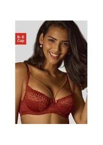 Balconnet-BH Lascana "Nina" Gr. 95, Cup B, braun (zimt) Damen BHs mit Bügel, abnehmbarem Kettenaccessoire, sexy Dessous