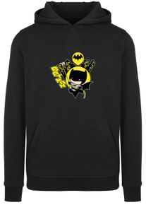 Sweatshirt F4NT4STIC "F4NT4STIC Herren Chibi Batman Swinging with Fitted heavy hoody" Gr. S, schwarz (black) Herren Sweatshirts