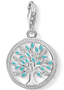 Charm-Einhänger Thomas Sabo "Tree of Love, 1469-041-17" Charms bunt (silberfarben, weiß, blau, weiß) Damen Charms Anhänger mit Zirkonia (synth.)
