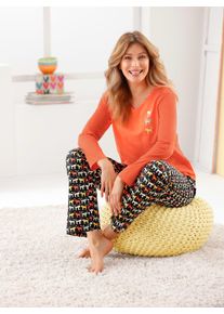 wäschepur WÄSCHEPUR Damen Schlafanzug, Gr. 36, orange, 100% Baumwolle, Homewear-Sets