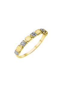 Vivance Damen Fingerring "375/- Gelbgold bicolor Zirkonia", 052 (16,6), Gold, bunt, Gold, Fingerringe