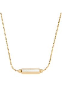 Leonardo Damen Kette mit Anhänger "Halskette Pilea, 023253, 023254", Edelstahl, L: 50cm B: 2mm, weiß, Edelstahl, B:2mm, Halsketten, mit Perlmutt