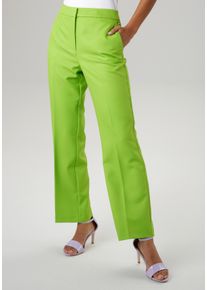 Damen Anzughose, grün, elegant, Gr. 40, Aniston SELECTED, unifarben, Web, Obermaterial: 95% Polyester, 5% Elasthan, Hosen, mit Bügelfalten