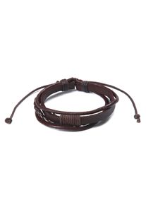 Firetti Herren Lederarmband "lässiger Stil, mehrreihig in teilweise geflochtenem Design", Leder, braun, Leder, Armbänder