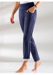 Classic Basics Damen Schlupfhose, blau, Gr. 36, unifarben, 97% Polyester, 3% Elasthan, Hosen