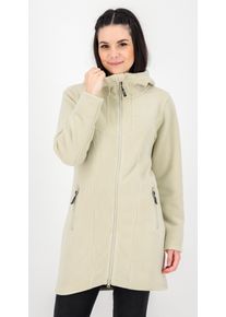 DEPROC Active Damen Fleecejacke "WAWA PEAK", beige, sportlich, Gr. 38, 100% Polyester, Jacken, mit 2-Wege-Reißverschluss
