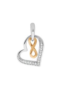 Vivance Damen Ketten-Anhänger "925/- Sterling Silber rhodiniert teils rosevergoldet Herz", ONE-SIZE, Silber 925 (Sterlingsilber), 1,1 g, bunt, Silber