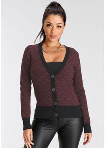 Melrose Damen Strickjacke, bunt, feminin, Gr. 40, Jacquardmuster, Feinstrick, Obermaterial: 50% Viskose, 26% Polyamid, 24% Polyester, Strickjacken,