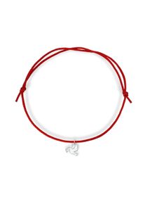 Beka & Bell BEKA & BELL Damen Armband "925 Sterling Silber Glänzend Taube Textil 14-28cm", 14-28cm, Silber 925 (Sterlingsilber), rot, Silber 925