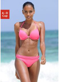 Buffalo Damen Push-Up-Bikini-Top "Happy", rosa, Gr. 34, unifarben, Microfaser, Polyamid, Bikini-Oberteile, in mehreren Trendfarben