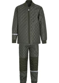 ZIGZAG Kinder Skianzug "Tiger", grau, casual, Gr. 92, kariert, 100% Polyester, Sportanzüge, mit wärmender Steppung