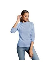 Langarmshirt Inspirationen "Shirt" Gr. 46, blau (ecru, mittelblau, gestreift) Damen Shirts