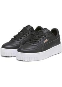 Sneaker Puma "Carina Street Sneakers Mädchen" Gr. 38.5, schwarz-weiß (black rose gold white metallic) Kinder Schuhe