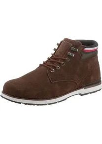 Schnürboots Tommy Hilfiger "OUTDOOR SUEDE BOOT" Gr. 45, braun Herren Schuhe mit Streifen in Tommy Farben