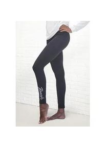 Leggings BENCH. LOUNGEWEAR Gr. 44/46, N-Gr, schwarz Damen Hosen mit glänzender Logostickerei Bestseller