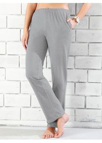 Damen Homewearpants, grau, Gr. 52, unifarben, 85% Baumwolle, 15% Polyester, Hosen