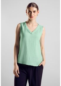 Street One Damen Blusentop, grün, casual, Gr. 46, unifarben, Web, 100% Baumwolle, Blusen, aus reiner Baumwolle