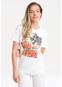 logoshirt Damen T-Shirt "Tom & Jerry", weiß, casual, Gr. M, bedruckt, 100% Baumwolle, Shirts, mit lizenziertem Print