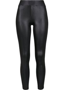 Urban Classics Damen Leggings "Urban Classics Damen Ladies Synthetic Leather Leggings", schwarz, Gr. L, unifarben, 87% Polyester, 13% Elasthan, Hosen