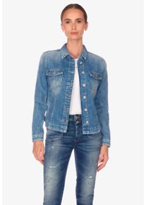 Damen Jeansjacke "Jeansjacke", blau, Gr. L, Le Temps Des Cerises, 89% Baumwolle, Kunstfaser, Jacken, mit stylischen Brusttaschen