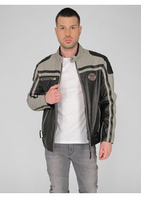 Mustang Herren Bikerjacke "31021213", schwarz, Gr. 50, Obermaterial 100% Leder, Lamm / Futter: 100% Baumwolle / Ärmelfutter: 100% Polyester, Jacken