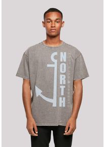 F4NT4STIC Herren T-Shirt "North Anker Knut & Jan Hamburg Blau", grau, casual, Gr. XS, Obermaterial: 100% Baumwolle, Shirts, Print