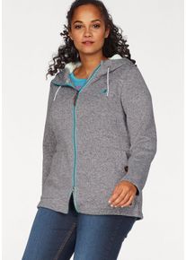 OCEAN SPORTSWEAR Große Größen Strickfleecejacke Gr. 56/58 grau für Damen