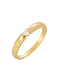 Vivance Damen Fingerring "925/- Sterling Silber vergoldet 1 Zirkonia", 058 (18,5), Silber 925 (Sterlingsilber), gelb, Silber 925 (Sterlingsilber),