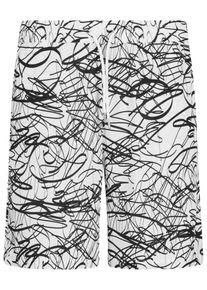 Urban Classics Herren Stoffhose "Urban Classics Herren Viscose AOP Resort Shorts", weiß, Gr. M, 100% Viskose, Hosen