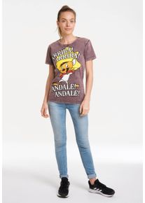logoshirt Damen T-Shirt "Looney Tunes - Speedy Gonzales", lila, casual, Gr. S, bedruckt, 100% Baumwolle, Shirts, mit lizenziertem Print
