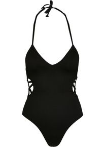 Urban Classics Damen Monokini "Urban Classics Damen Ladies Rib Swimsuit", schwarz, Gr. XS, 88% Polyester, 12% Elasthan, Badeanzüge