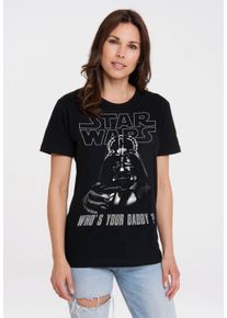 logoshirt Damen T-Shirt "Star Wars - Whos Your Daddy", schwarz, casual, Gr. XL, bedruckt, 100% Baumwolle, Shirts, mit coolem Print