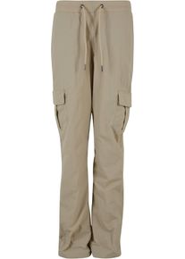 Urban Classics Damen Cargohose "Urban Classics Damen Ladies Nylon Cargo Pants", grau, Gr. L, unifarben, 100% Polyamid, Hosen