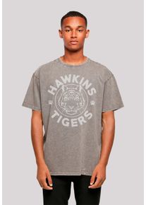 F4NT4STIC Herren T-Shirt "Stranger Things Hawkins Grey Tiger Netflix", grau, casual, Gr. XXL, Obermaterial: 100% Baumwolle, Shirts, Premium Qualität