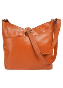 Samantha Look Damen Umhängetasche, orange, Leder, unifarben, Taschen, echt Leder, Made in Italy