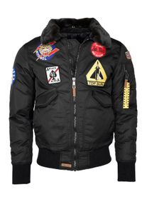 Top Gun Herren Bomberjacke "TG20202013", schwarz, Gr. M, Obermaterial: 100% Nylon / Innenfutter: 100% Polyester / Strick: 100% Polyester /