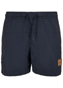 Urban Classics Jungen Badeshorts "Urban Classics Herren Boys Block Swim Shorts", blau, Gr. 134, 100% Polyamid, Badehosen