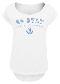 F4NT4STIC Damen T-Shirt "PLUS SIZE Go Sylt", weiß, casual, Gr. XL, Obermaterial: 100% Baumwolle, Shirts, Print