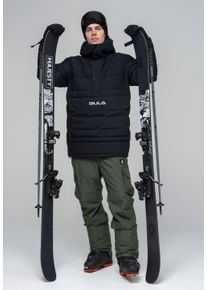 BULA Herren Skijacke, schwarz, Gr. L, kariert, unifarben, 100% Polyester, Jacken, mit wasserdichter Funktion