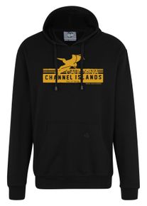 Herren Kapuzensweatshirt "CHANNEL ISLANDS", schwarz, casual, Gr. XXL, Ahorn Sportswear, 100% Baumwolle, Sweatshirts, mit modischem Frontprint