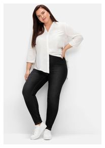 sheego Damen Jeansjeggings "Große Größen", schwarz, casual, Gr. 44, unifarben, Obermaterial: 81% Baumwolle, 17% Polyester, 2% Elasthan, Jeans, in