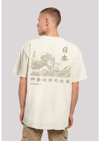 F4NT4STIC Herren T-Shirt "Kanagawa Welle", beige, casual, Gr. 4XL, Obermaterial: 100% Baumwolle, Shirts, Print