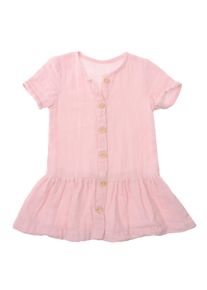 Liliput Mädchen Sommerkleid, rosa, feminin, Gr. 62, unifarben, 100% Baumwolle, Kleider, mit durchgehender Knopfleiste
