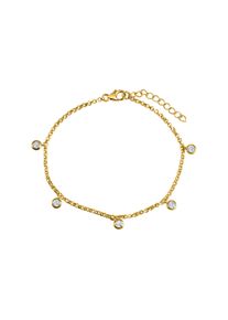 Vivance Damen Armband "925-Sterling Silber vergoldet Zirkonia", 18 + 3cm, Silber 925 (Sterlingsilber), gelb, Silber 925 (Sterlingsilber), Armbänder
