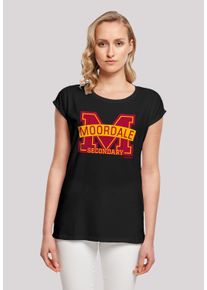 F4NT4STIC Damen T-Shirt "Sex Education Moordale Cracked M Logo2", schwarz, casual, Gr. 5XL, Obermaterial: 100% Baumwolle, Shirts, Premium Qualität